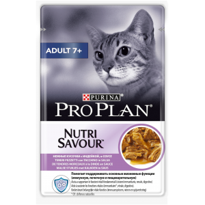 PURINA® PRO PLAN® FELINE ADULT 7+ NUTRISAVOUR - TURKEY TENDER PIECES IN GRAVY product image